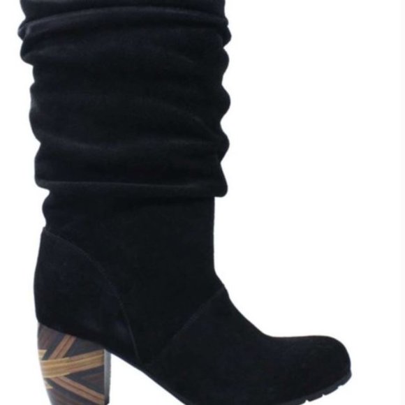 L'Amour Des Pieds Rouched Leather Mid Calf Boots Best Xmas Gift Box Sz 6, 6.5, 7 - Picture 5 of 8